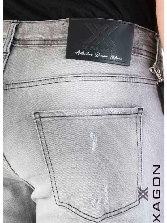 Pantaloni Jeans pentru Bărbați Elastic Gri