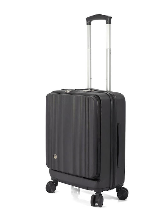 Benzi Valiză de Călătorie de Cabină Dura Neagră cu 4 Roți Înălțime 55cm