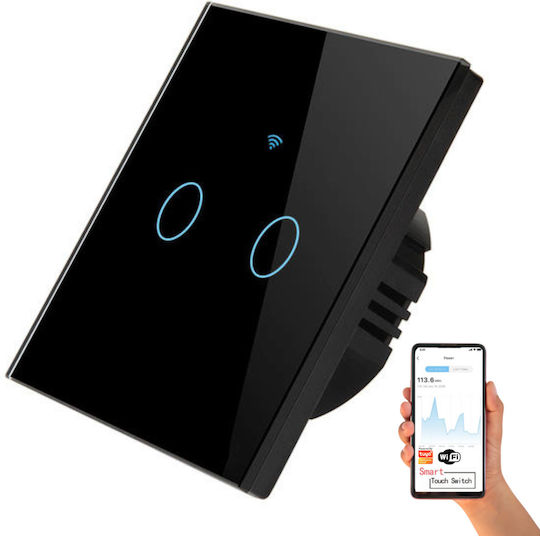 Încastrat Comutator de Perete Wi-Fi Negru