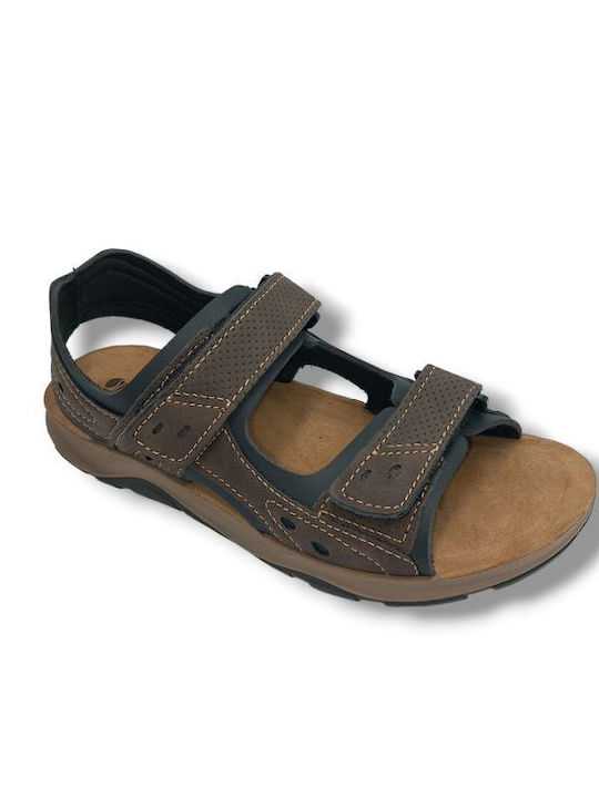 Leather Men's Sandal Inblu T0120100 Brown Normal Fit