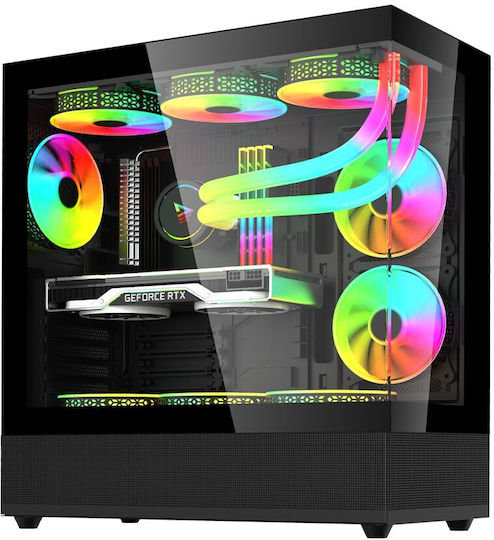Savio Sigma X1 Gaming Middle Tower Carcasă PC Cu Deschidere Laterală Neagră