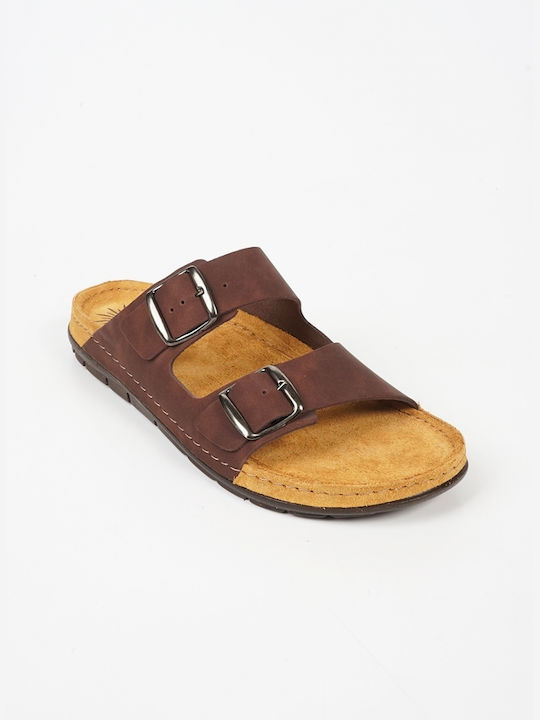 Sunny Sandals Piele Sandale pentru bărbați în Maro Culoare