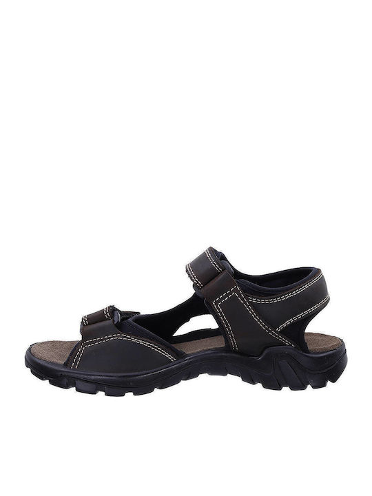 Leder Herrensandalen in Schwarz Farbe