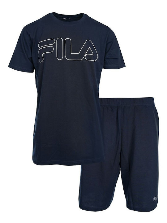 FILA Pijamale Pentru Bărbați De Vară Din Bumbac Albastru