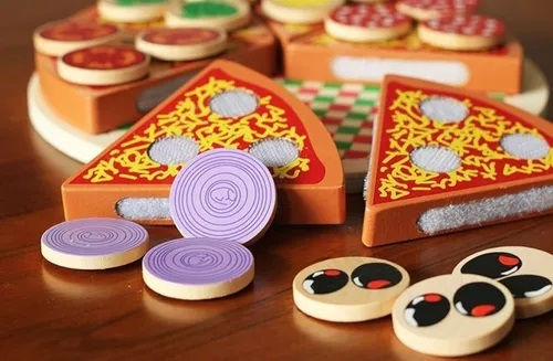 Wooden Game Children Zola Pizza Pattern Easy To Slice 27 Pieces