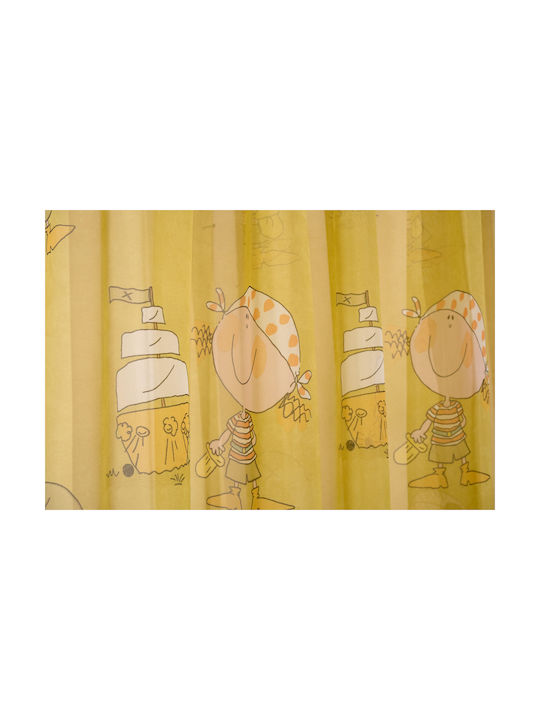 Viopros Kinder Vorhang Koursoári mit Borte Grün 678670 270x280cm