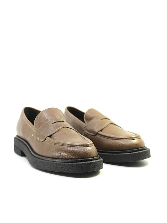 Carmens Leather Women's Loafers in Brown Color