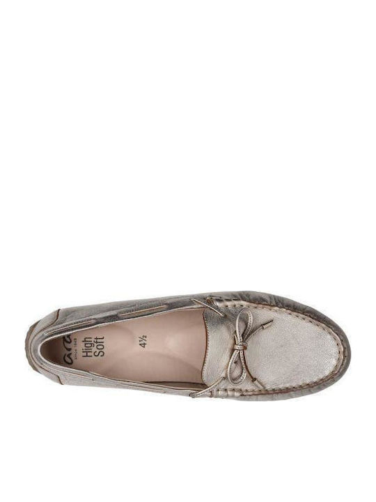 Damen Mokassins in Gold Farbe