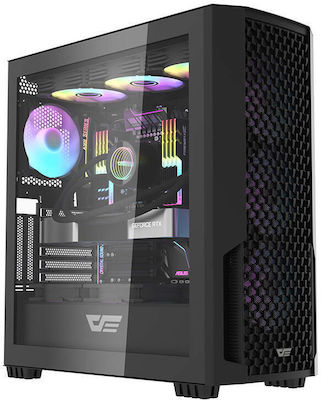 Darkflash DF2100 ARGB Gaming Midi Tower Computer Case with Window Panel Black