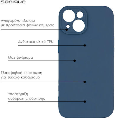 Sonique Umschlag Rückseite Silikon Marineblau (Realme C55)