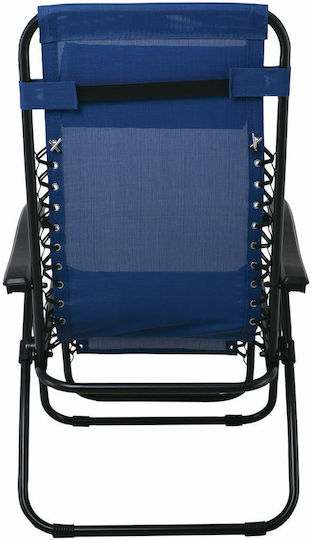 Woodwell Super Relax Lounger-Armchair Beach with Recline 5 Slots Blue 165x65x112cm