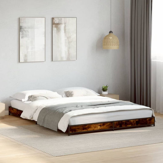 Bed Base Semi-Double made of Wood Brown 120x190cm.