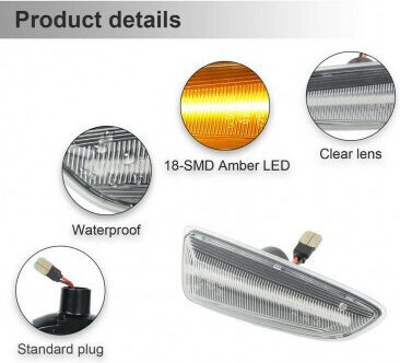 Opel Blitzlicht LED 12V für Opel Astra / Abzeichen / Zafira / Crossland X / Grandland X 2Stück