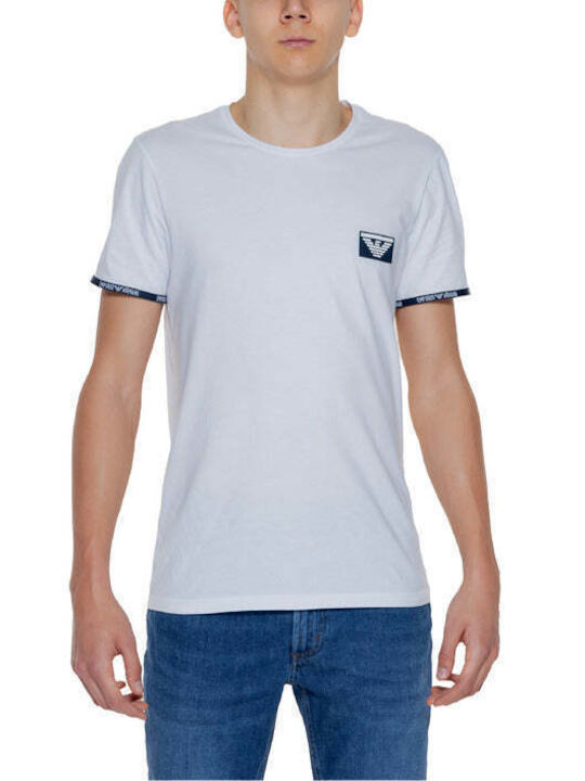 Emporio Armani T-shirt Bărbătesc cu Mânecă Scurtă Alb