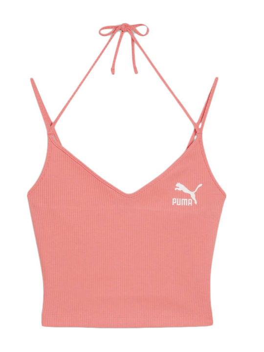 Puma Crop Top Sportiv pentru Femei fără Mâneci cu Decolteu în V Pink