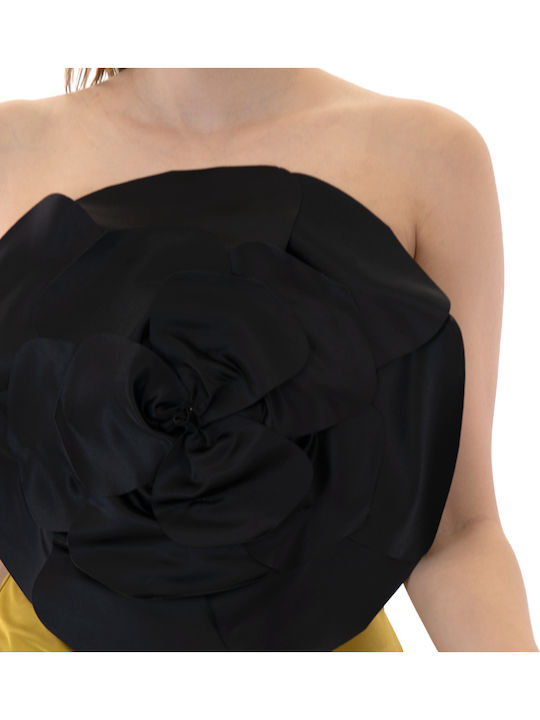 Γυναικείο Crop Top Floral Μαύρο