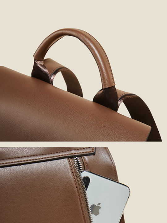 Leather Women's Bag Backpack White