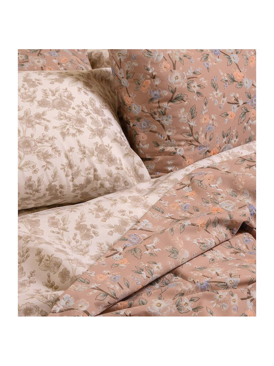 Melinen Amy Σετ Σεντόνια Διπλά με Λάστιχο 150x200+32εκ. Beige (4τμχ)