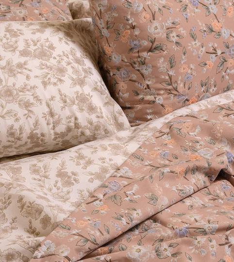 Melinen Amy Σετ Σεντόνια Υπέρδιπλα με Λάστιχο 160x200+32εκ. Beige (4τμχ)