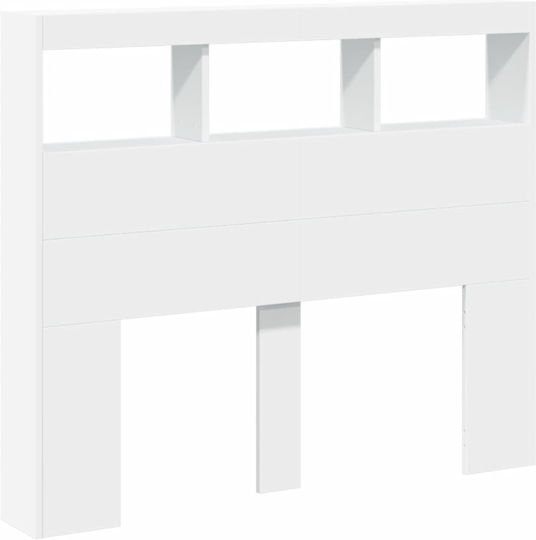 vidaXL Hölzernes Kopfstütze für Betten Weiß 120x102cm