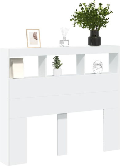 vidaXL Hölzernes Kopfstütze für Betten Weiß 120x102cm