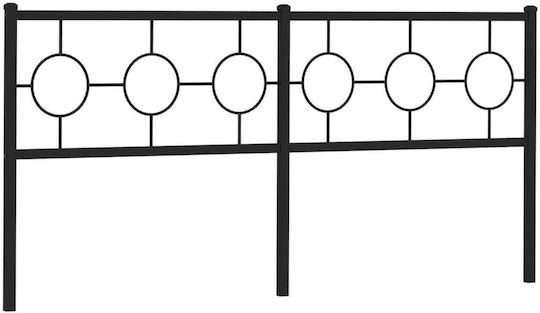 vidaXL Metal Bed Headboard Black 187x91cm