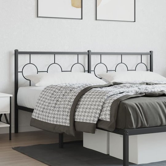 vidaXL Metal Bed Headboard Black 187x91cm