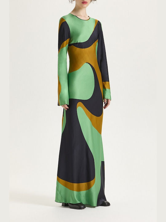 Maliparmi Maxi Dress with Slit Multi color