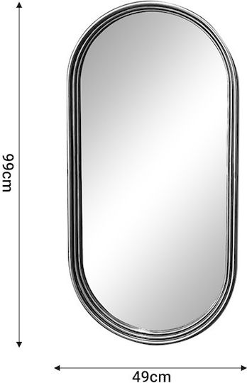 Pakketo Olympon Oglindă de Perete Ovală cu Auriu Ramă din Metalic 99x49cm 1buc