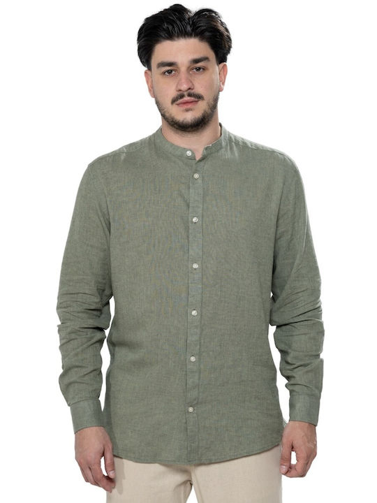 Only & Sons Caiden Men's Shirt Long Sleeve Linen Swamp