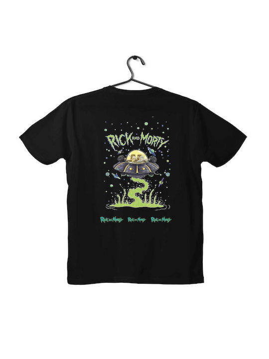 T-shirt Unisex Black Design Rick Morty