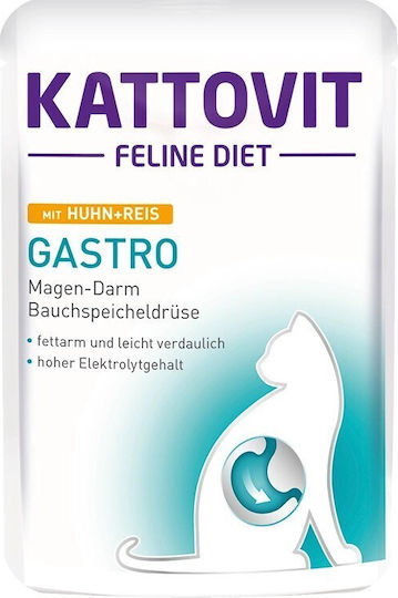 Kattovit Feline Wet Food for Adult Cats in Pouches with Poultry Diet, Gluten-Free 12x85gr