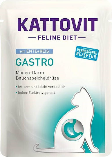 Kattovit Feline Wet Food for Adult Cats in Pouches with Poultry Diet, Gluten-Free 12x85gr