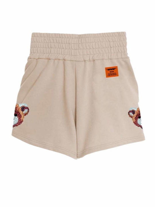 Mod Wave Movement Women's Sporty Shorts Beige