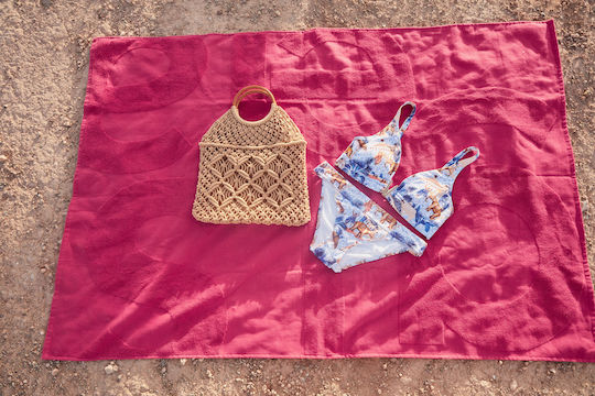 Gisela Beach Towel Cotton Fuchsia 95x140cm.