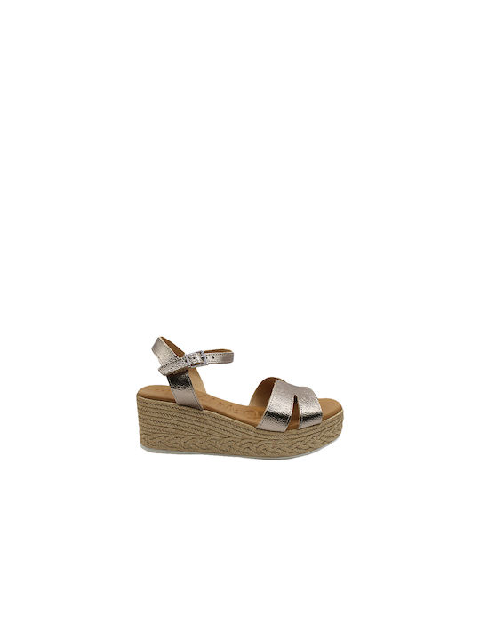 Oh My Sandals Летни дамски платформи Златни