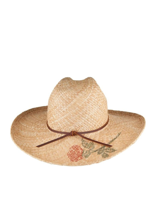 Brixton Frauen Leder Hut Fedora Beige