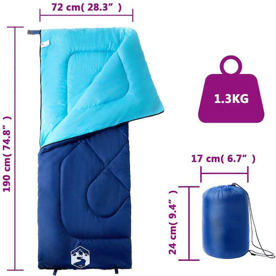 vidaXL Sleeping Bag Διπλό Μπλε
