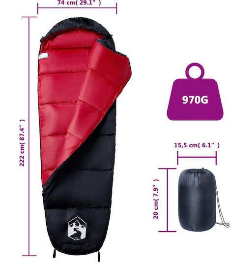 vidaXL Sleeping Bag Single Red
