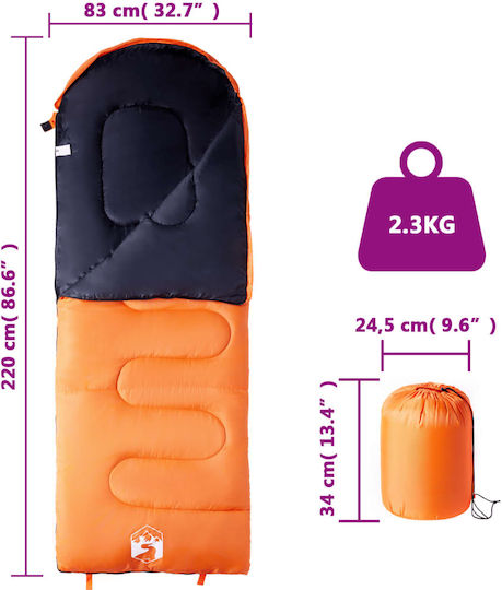 vidaXL Sleeping Bag Μονό Πορτοκαλί
