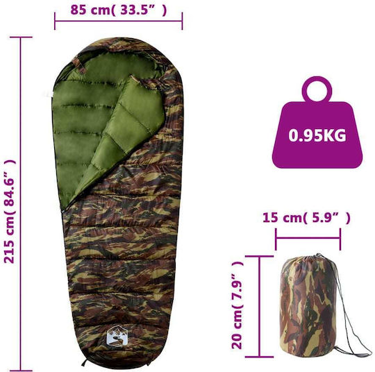 vidaXL Sac de dormit Single Green