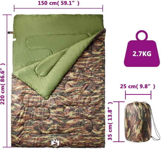 vidaXL Schlafsack Doppelter Green