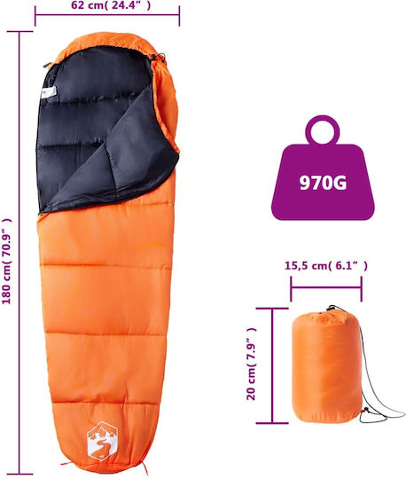 vidaXL Sac de dormit Single Portocaliu