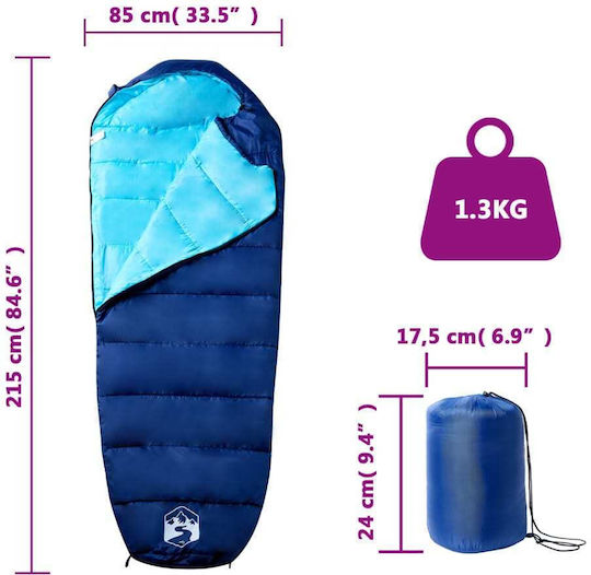 vidaXL Sleeping Bag Single Blue