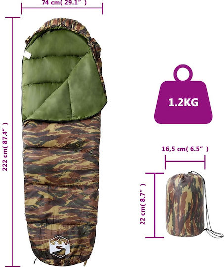 vidaXL Sac de dormit Single Green