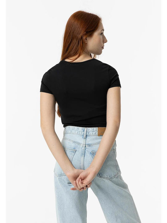 Tiffosi Kinder-Crop-Top Schwarz