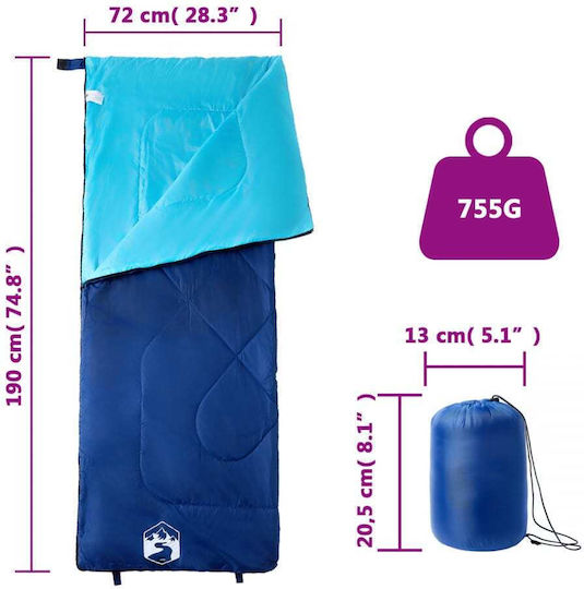vidaXL Sac de dormit Single Albastru
