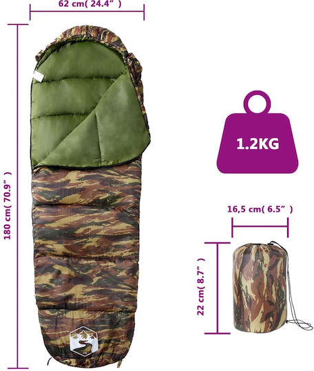 vidaXL Schlafsack Einzeln Green