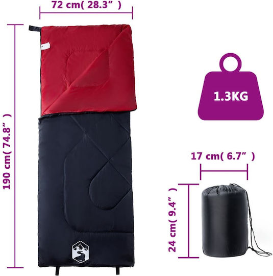 vidaXL Sleeping Bag Μονό Κοκκινο