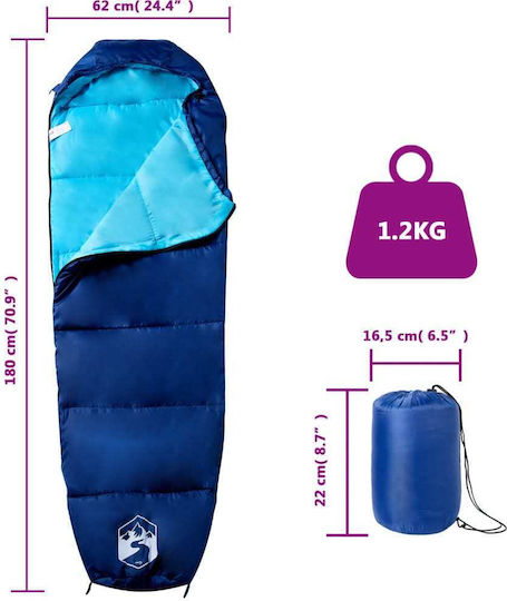 vidaXL Sleeping Bag Μονό Μπλε